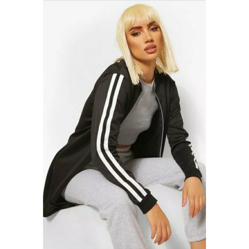 Linea Uomo Women's Black/White striped Sport Jacket Size M